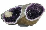 Unique Amethyst Geode with Calcite on Metal Stand - Uruguay #171899-4